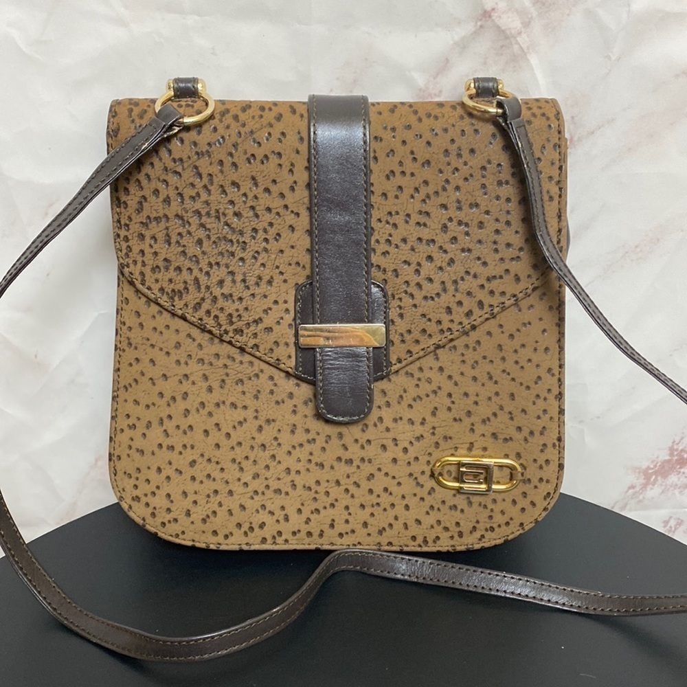 Vtg Carlotta Italy Italia Envelope Pattern Animal Print Shoulder Bag
